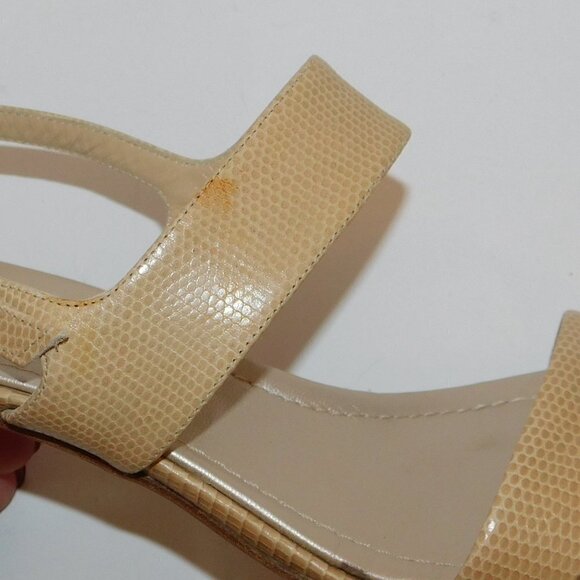 BRUNO MAGLI Snakeskin Slingback Sandals Sz 7.5 Made in Italy - Picture 6 of 8